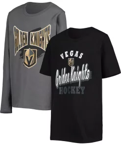 Youth Black/Charcoal Vegas Golden Knights Two-Man Advantage T-Shirt Combo Set