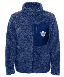 Girls Youth Blue Toronto Maple Leafs Fan Gear Sherpa Full-Zip Jacket