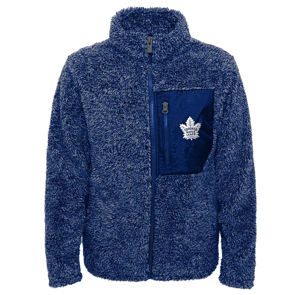 Girls Youth Blue Toronto Maple Leafs Fan Gear Sherpa Full-Zip Jacket 1 Girls Youth Blue Toronto Maple Leafs Fan Gear Sherpa Full-Zip Jacket