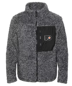 Girls Youth Black Philadelphia Flyers Fan Gear Sherpa Full-Zip Jacket