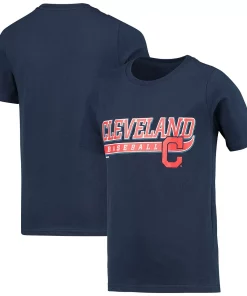 Youth Navy Cleveland Indians Cooperstown Collection Take the Lead T-Shirt