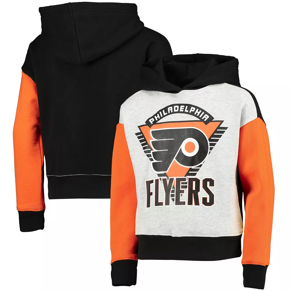 Girls Youth Heathered Gray/Black Philadelphia Flyers Let's Get Loud Pullover Hoodie 2 Girls Youth Heathered Gray/Black Philadelphia Flyers Let's Get Loud Pullover Hoodie - Image 2