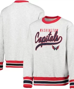 Youth Heathered Gray Washington Capitals Legends Pullover Sweatshirt -MLB Shop 5603424 ALT