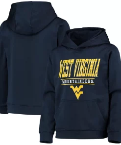 Youth Navy West Virginia Mountaineers Fast Pullover Hoodie