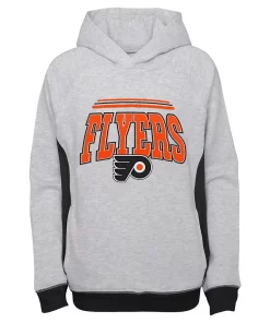 Youth Heathered Gray Philadelphia Flyers Power Play Raglan Pullover Hoodie 5 Youth Heathered Gray Philadelphia Flyers Power Play Raglan Pullover Hoodie -MLB Shop 5604630 ALT2
