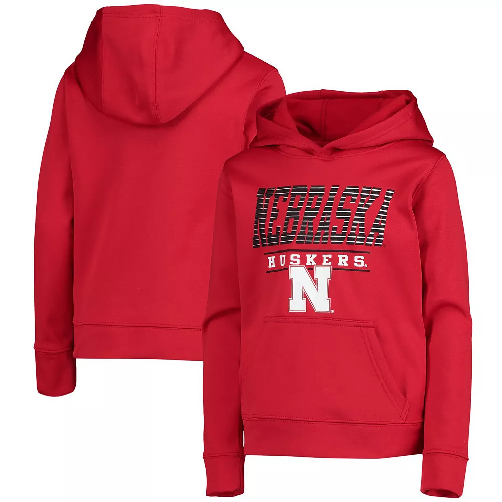 Youth Scarlet Nebraska Huskers Fast Pullover Hoodie 2 Youth Scarlet Nebraska Huskers Fast Pullover Hoodie - Image 2