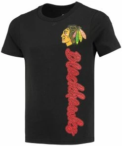 Girls Youth Black Chicago Blackhawks Chenille Script T-Shirt 5 Girls Youth Black Chicago Blackhawks Chenille Script T-Shirt -MLB Shop 5605257 ALT2