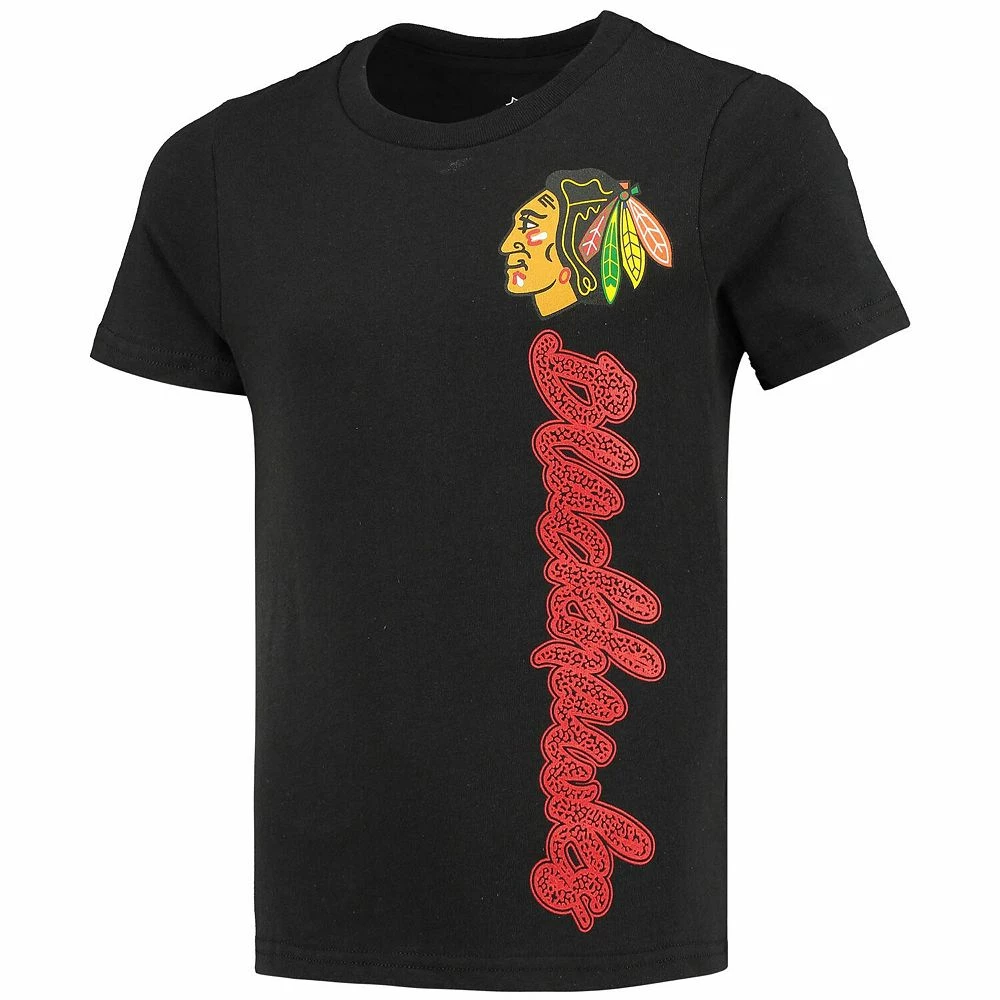 Girls Youth Black Chicago Blackhawks Chenille Script T-Shirt 3 Girls Youth Black Chicago Blackhawks Chenille Script T-Shirt - Image 3