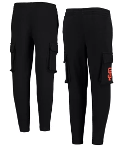 Youth Black San Francisco Giants Players Anthem Fleece Cargo Pants