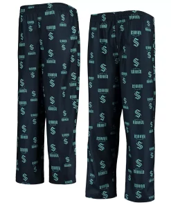 Alternative view of Youth Deep Sea Blue Seattle Kraken Team Logo Pajama Pants
