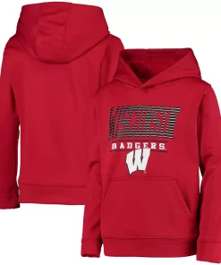 Youth Red Wisconsin Badgers Fast Pullover Hoodie -MLB Shop 5606170 ALT