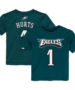 Toddler Jalen Hurts Midnight Green Philadelphia Eagles Mainliner Player Name & Number T-Shirt