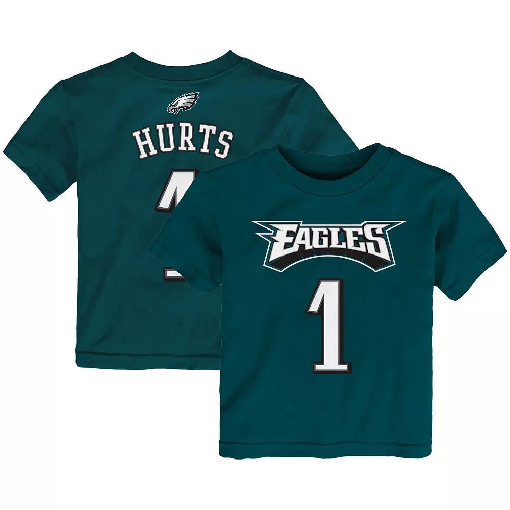 Toddler Jalen Hurts Midnight Green Philadelphia Eagles Mainliner Player Name & Number T-Shirt 1 Toddler Jalen Hurts Midnight Green Philadelphia Eagles Mainliner Player Name & Number T-Shirt