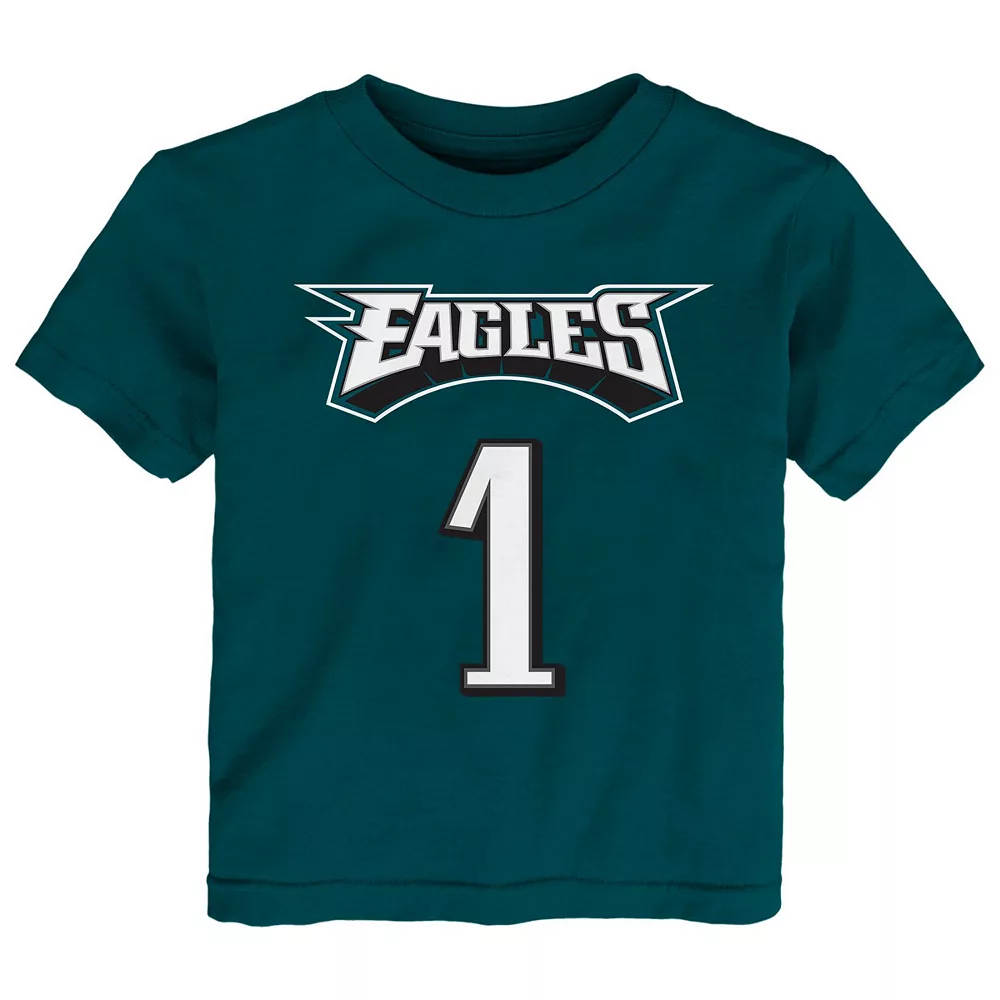 Toddler Jalen Hurts Midnight Green Philadelphia Eagles Mainliner Player Name & Number T-Shirt 3 Toddler Jalen Hurts Midnight Green Philadelphia Eagles Mainliner Player Name & Number T-Shirt - Image 3