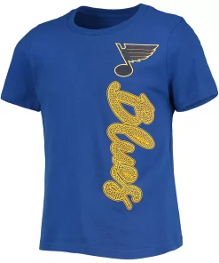 Girls Youth Blue St. Louis Blues Chenille Script T-Shirt 5 Girls Youth Blue St. Louis Blues Chenille Script T-Shirt -MLB Shop 5606680 ALT2
