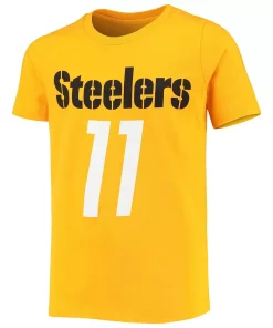 Youth Chase Claypool Gold Pittsburgh Steelers Mainliner Player Name & Number T-Shirt -MLB Shop 5628466 ALT2