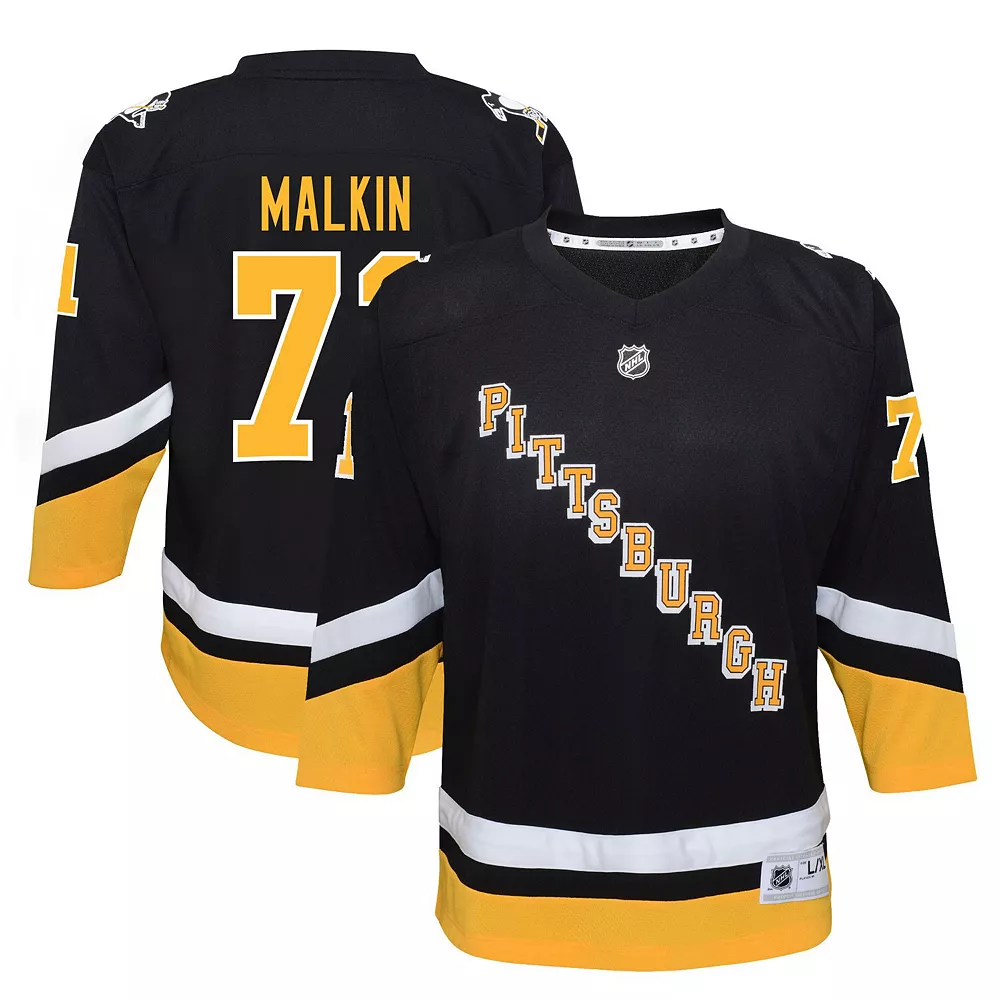 Youth Evgeni Malkin Black Pittsburgh Penguins 2021/22 Alternate Replica Player Jersey 2 Youth Evgeni Malkin Black Pittsburgh Penguins 2021/22 Alternate Replica Player Jersey - Image 2