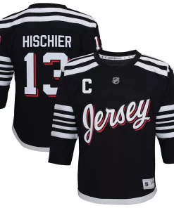 Preschool Nico Hischier Black New Jersey Devils 2021/22 Alternate Replica Player Jersey