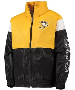 Youth Gold/Black Pittsburgh Penguins Goal Line Full-Zip Hoodie Windbreaker Jacket 6 Youth Gold/Black Pittsburgh Penguins Goal Line Full-Zip Hoodie Windbreaker Jacket -MLB Shop 5630215 ALT2
