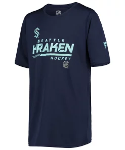Alternative view of Girls Youth Deep Sea Blue Seattle Kraken Chenille Script T-Shirt