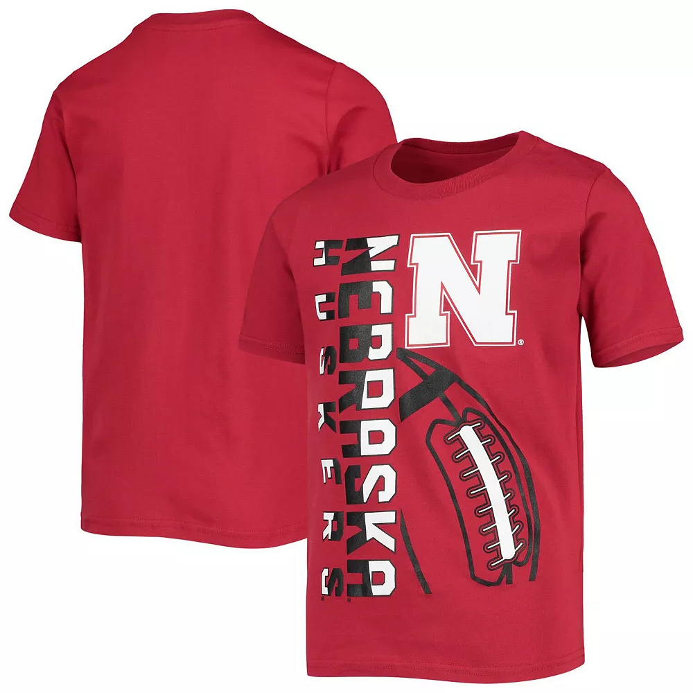 Youth Scarlet Nebraska Huskers Encore Play Football T-Shirt 1 Youth Scarlet Nebraska Huskers Encore Play Football T-Shirt