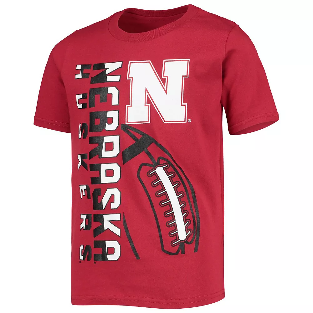Youth Scarlet Nebraska Huskers Encore Play Football T-Shirt 3 Youth Scarlet Nebraska Huskers Encore Play Football T-Shirt - Image 3