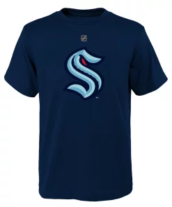 Youth Deep Sea Blue Seattle Kraken Primary Logo T-Shirt