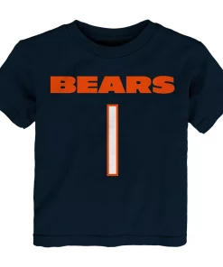 Toddler Justin Fields Navy Chicago Bears Mainliner Player Name & Number T-Shirt -MLB Shop 5645701 ALT2