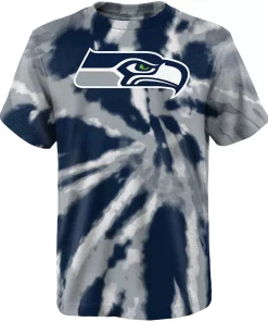 Youth College Navy Seattle Seahawks Team Tie-Dye T-Shirt