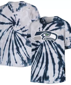 Alternative view of Youth College Navy Seattle Seahawks Team Tie-Dye T-Shirt