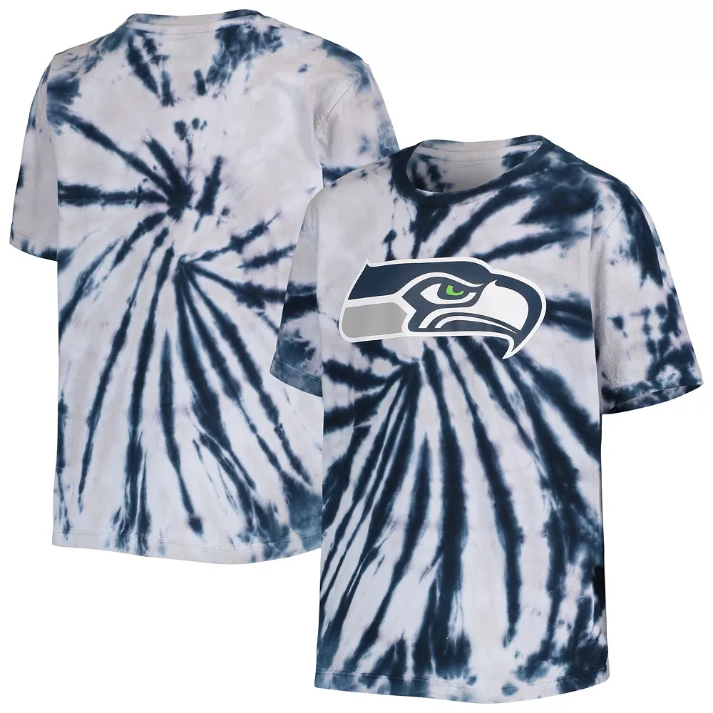 Youth College Navy Seattle Seahawks Team Tie-Dye T-Shirt 2 Youth College Navy Seattle Seahawks Team Tie-Dye T-Shirt - Image 2