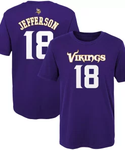 Preschool Justin Jefferson Purple Minnesota Vikings Mainliner Player Name & Number T-Shirt