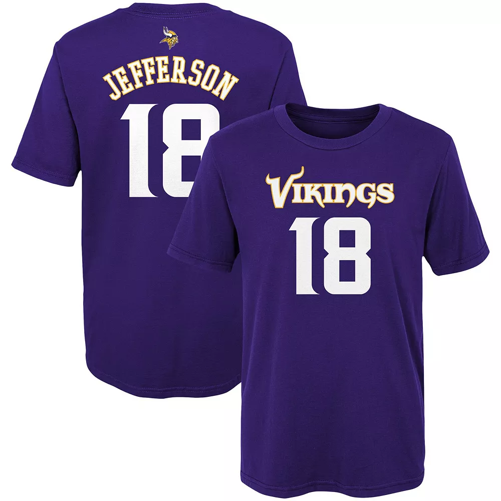 Preschool Justin Jefferson Purple Minnesota Vikings Mainliner Player Name & Number T-Shirt 2 Preschool Justin Jefferson Purple Minnesota Vikings Mainliner Player Name & Number T-Shirt - Image 2