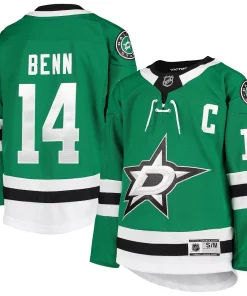 Youth Jamie Benn Kelly Green Dallas Stars Home Premier Player Jersey -MLB Shop 5681401 ALT