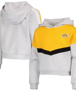 Girls Youth Heathered Gray Los Angeles Lakers All Yours Pullover Hoodie