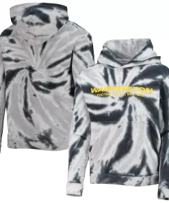 Alternative view of Youth Black Washington Football Team Team Tie-Dye Pullover Hoodie