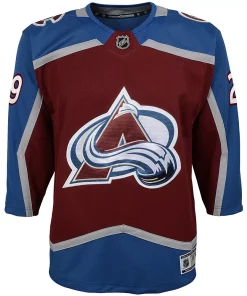 Youth Nathan MacKinnon Burgundy Colorado Avalanche Premier Player Jersey -MLB Shop 5683415 ALT2