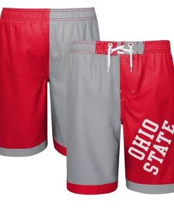 Youth Gray/Scarlet Ohio State Buckeyes Conch Bay Swim Shorts