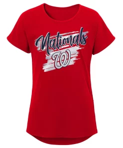 Girls Youth Red Washington Nationals Dream Scoop-Neck T-Shirt