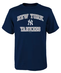 Youth Navy New York Yankees Heart And Soul T-Shirt