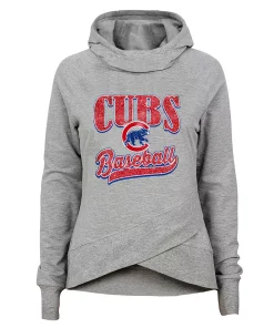 Girls Youth Heathered Gray Chicago Cubs America's Team Raglan Pullover Hoodie