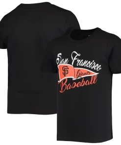 Girls Youth Black San Francisco Giants Team Fly The Flag T-Shirt -MLB Shop 5694785 ALT