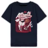 Toddler Navy Atlanta Braves On the Fence T-Shirt