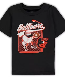 Toddler Black Baltimore Orioles On the Fence T-Shirt