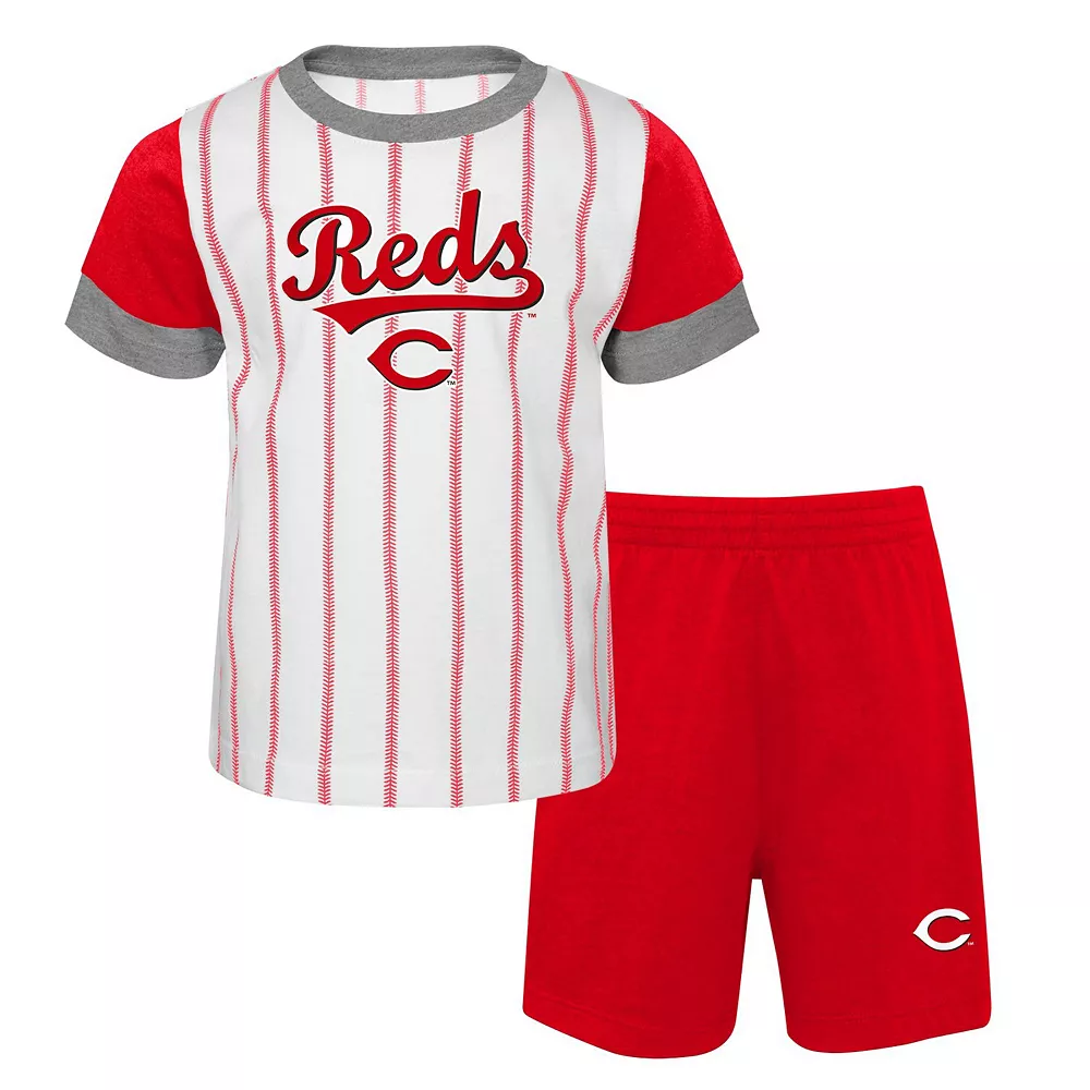Toddler White/Red Cincinnati Reds Position Player T-Shirt & Shorts Set 1 Toddler White/Red Cincinnati Reds Position Player T-Shirt & Shorts Set