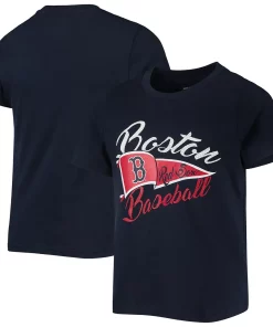 Girls Youth Navy Boston Red Sox Team Fly The Flag T-Shirt