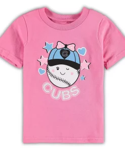 Girls Toddler Pink Chicago Cubs Winky T-Shirt