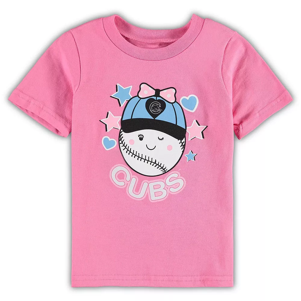 Girls Toddler Pink Chicago Cubs Winky T-Shirt 1 Girls Toddler Pink Chicago Cubs Winky T-Shirt