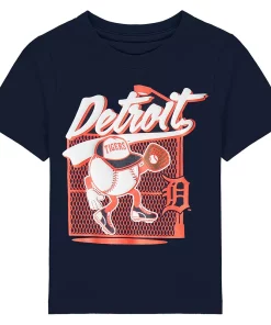Toddler Navy Detroit Tigers On the Fence T-Shirt