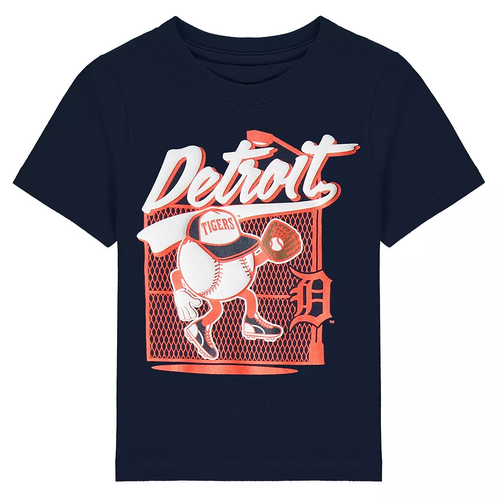 Toddler Navy Detroit Tigers On the Fence T-Shirt 1 Toddler Navy Detroit Tigers On the Fence T-Shirt